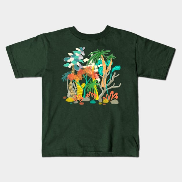 Rainbow Jungle Kids T-Shirt by Salty Siren Studios